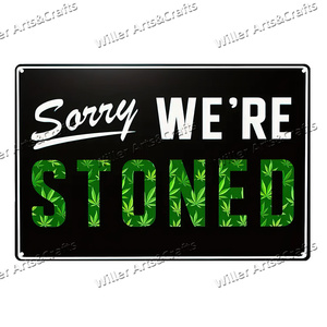 Sorry We are Stoned Drunk Plaque métallique vintage Living Room bar bureau atelier décoration murale enseignes en étain - Product Image 3