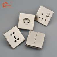Buena cantidad conmutación fuente de alimentación interruptores de pared interruptor de luz gris dorado habitación inteligente fácil instalación estándar del Reino Unido