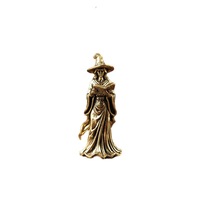1 ud. Escobas de cobre chapado, objetos decorativos retro de brujería mágica, artesanías decorativas de escritorio, pequeños adornos.