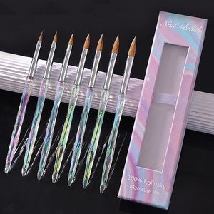 100% Pure Kolinsky Acrylic <b>Nail</b> Brush Sharp Tip Clear Acrylic Handle for Professional <b>Nail</b> <b>Extension</b> Manicure - Product Image 1