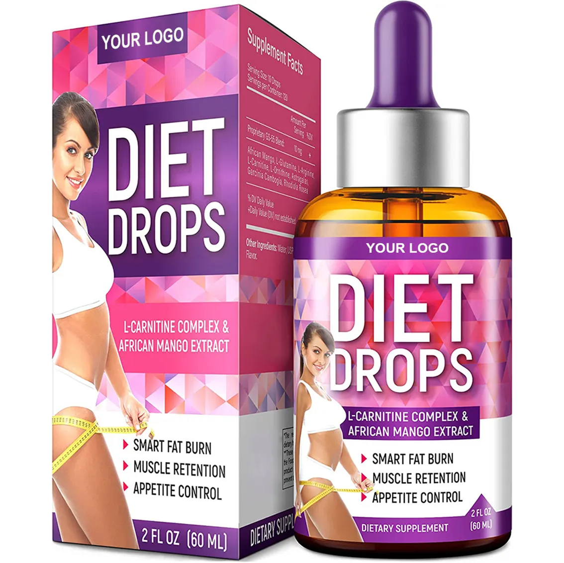 Formula Kustom 100% Resolusi Alami Penurun Berat Badan Pelangsing Herbal Detoks Oral Liquid Slim F Diet Drops