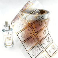 Étiquette personnalisée en vinyle adhésif imperméable pour cosmétiques, avec dorure à chaud, impression couleur, autocollant personnalisé en rouleau