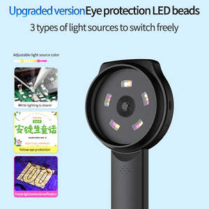 Loupe portative avec objectif de caméra 16MP et lumière à 15 LED pour l'industrie, microscope numérique avec écran 2,8 pouces, caméra 500X - Product Image 5