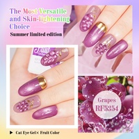 R S Nail Logo Personnalisé Vegan Semi Permanent Kiwi Pêche Raisin Gel Vernis Brillant Magnétique Fruit Cat Eye Gel