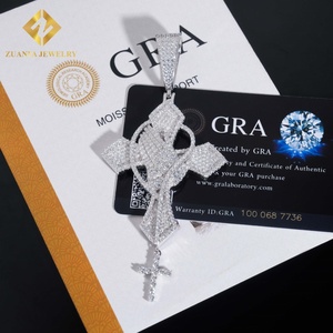 New Style 925 Sterling Sliver Hip Hop Moissanite <b>Cross</b> Pendant Custom Iced Out <b>Charm</b> Pendant for Men Party Gifts - Product Image 4