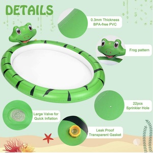 Inflatable Frog Water Sprinkler Pool For Kids Outdoor Play 100-500kg Capacity - Product Image 3
