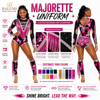 Combinaison de majorette personnalisée à franges en strass camouflage, découpée, à manches longues, pour spectacle de danse, couleur personnalisée OEM