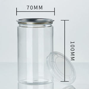 <span class=keywords><strong>Bocaux</strong></span> transparents en plastique PET pour aliments, biscuits et gâteaux, avec couvercle à anneau facile à ouvrir, pour snacks, mise en conserve et emballage final, 150ml, 280ml, 350ml - Product Image 3