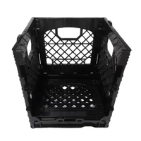 Caisse à lait haute résistance pliable de 16qt avec couvercle en plastique Boîte de rangement en plastique pliable, empilable et facile à saisir