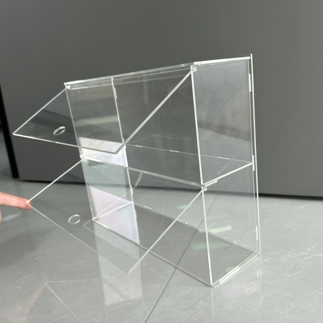 Double-Layer Acrylic Storage Box Openable and Closable Clear Modular Organizer for Home Office & Retail Displays