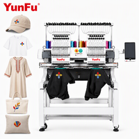 Machine à broder informatisée multifonctionnelle à 2 têtes et 15 aiguilles pour casquettes et t-shirts, machine à broder automatique pour usine, Europe, Afrique