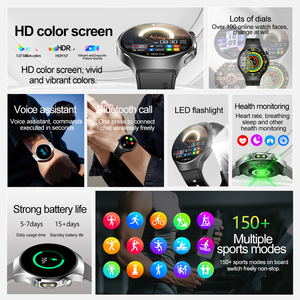 Nouvelle montre connectée pour hommes, écran tactile complet, boussole, appel BT, lampe <span class=keywords><strong>de</strong></span> poche, activité sportive, fitness, fréquence cardiaque, étanche - Product Image 2