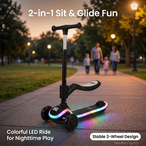 <span class=keywords><strong>Trottinette</strong></span> pliable pour enfants, <span class=keywords><strong>trottinette</strong></span> à pousser avec roues lumineuses, 3 roues, conçue pour les enfants, possibilité de s'asseoir, <span class=keywords><strong>trottinette</strong></span> pour <span class=keywords><strong>bébé</strong></span>, voiture à roulettes - Product Image 1