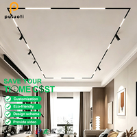 Rail magnétique 48V en profilé aluminium sans système d'éclairage principal pour projet d'éclairage moderne intérieur résidentiel et commercial