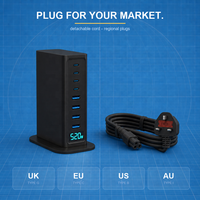 Chargeur GaN 520W multi-ports 8 ports avec écran, 4C PD100W 4A QC30W, PPS PD QC, charge rapide pour ordinateur portable et appareil photo