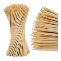 Brochettes en bambou de 30 cm, bâtonnets en bambou à pointe acérée pour poulet, bœuf et fruits de mer