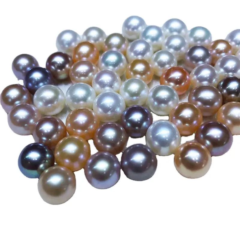 Vente en gros 4a parfait rond sans imperfections 2-12mm naturel perle d'eau douce en vrac perles d'eau douce rondes