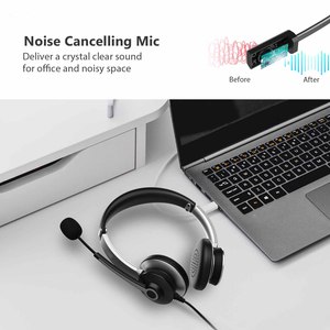 Auriculares Profesionales para Teletrabajo, Auriculares para Call Center al por Mayor, Auriculares de Oficina con Control de Llamadas y Cancelación de Ruido ENC - Product Image 4