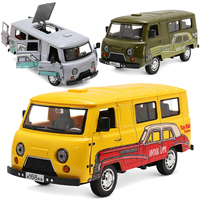 Nuovo Modellino in Scala 1:24 del Classico UAZ-452 Russo, Furgone Retrò con Porte Apribili, Funzione Pull-Back, in Metallo, Auto Giocattolo Vintage con Luci e Suoni