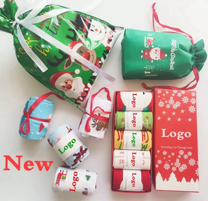 Fabricant professionnel chaussettes de noël boîte-cadeau coton personnalisé <span class=keywords><strong>2022</strong></span> vente chaude rouge littéraire drôle chaussettes pour noël - Product Image 2