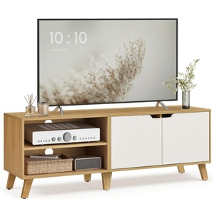 Mobile TV Moderno <span class=keywords><strong>in</strong></span> Legno con 2 Ante e Ripiani Regolabili, Adatto per TV da 55-59 <span class=keywords><strong>Pollici</strong></span>, Lunghezza 140cm per Soggiorno e Camera da Letto - Product Image 1