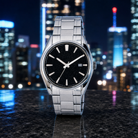 Montre à quartz multifonctionnelle pour homme, boîtier en acier inoxydable, bracelet en acier inoxydable, étanche, montre-bracelet pour homme