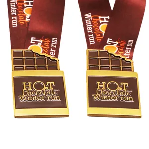 Wholesale Custom Metal Chocolate Medals With Ribbon