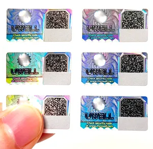 High Quality Anti-counterfeiting Holographic Packing Label Scratch Off Security Seal Hologram Sticker Hologramme QR Code