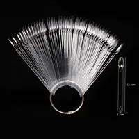 50 Nuanciers transparents pour ongles, carte de couleurs, présentoir, modèle de vernis gel, échantillon de nail art, palette acrylique pour salon de manucure