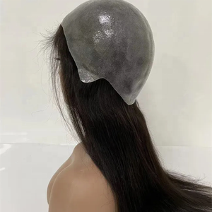 Мягкий силиконовый медицинский парик, натуральные малазийские волосы, Натуральные Прямые 100 человеческие волосы, полностью полиуретановые медицинские парики для пациентов с раком - Product Image 3