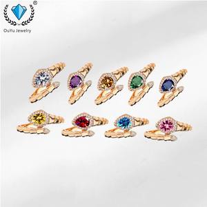 Anello di Moda di Alta Qualità Regolabile a Forma di Pera con Zirconi Multicolore in Ottone Design di Lusso Gioielli per Coppie Anello a Forma di Serpente - Product Image 6