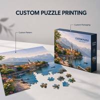Rompecabezas de Cartón Personalizado de 500 Piezas, Paisaje, Juguete DIY, Caja de Color con Logotipo Personalizado, Embalaje para Mayores de 14 Años