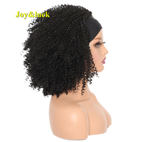 Perruque bandeau bouclée afro de 10 pouces pour femmes noires, sans colle, synthétique, réglable, noir naturel, vente en gros