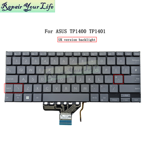 คีย์บอร์ดแล็ปท็อปแบ็คไลท์ของสหราชอาณาจักรสำหรับ <span class=keywords><strong>Asus</strong></span> <span class=keywords><strong>VivoBook</strong></span> <span class=keywords><strong>Go</strong></span> <span class=keywords><strong>14</strong></span>พับ TP1401 <span class=keywords><strong>TP1400</strong></span> 0KNB0-1823UK00แป้นพิมพ์0KNB0-1822UK00ใหม่ - Product Image 2