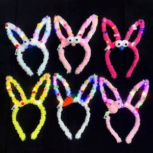 14-Light Plush Rabbit Ear Headband Small Gift with Colorful <b>Balls</b> Cartoon Rabbit Headwear Unisex Ages 5-14+ - Product Image 2