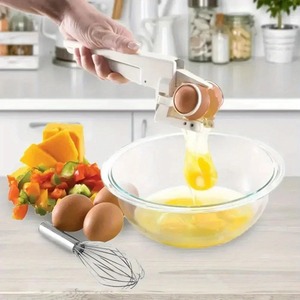 1 brise-œuf manuel et séparateur de coquille – Casse-œuf portable en acier inoxydable robuste avec poignée ergonomique - Product Image 5
