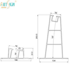 Signe d'art Système de montage solaire pour toit plat Structure de panneau solaire East West 10 Toit solaire Support de montage PV - Product Image 2