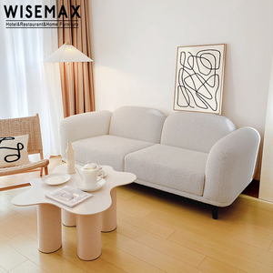 Meubles WISEMAX en vente chaude, meubles de maison, siège Love, siège de luxe moderne, canapé de salon en tissu Teddy avec cadre en bois, canapé <span class=keywords><strong>d</strong></span>'angle en agneau - Product Image 6