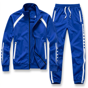 Survêtement pour homme Long Mission, bleu, manches longues, uni, 100% coton, séchage rapide, coupe classique, poches latérales, style hiver, à capuche - Product Image 2