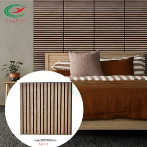 600*600Mm Trang Trí Nội Thất Akupanel Acoustic Bảng Điều Chỉnh Bằng Gỗ Polyester Sợi Acoustic Bảng Điều Chỉnh Acoustic Slat Gỗ Acoustic Chất Liệu