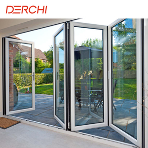 DERCHI Thermal Break Aluminio Patio Puerta plegable Puerta de vidrio plegable Exterior Insonorizadas Puertas de acordeón para casa - Product Image 2