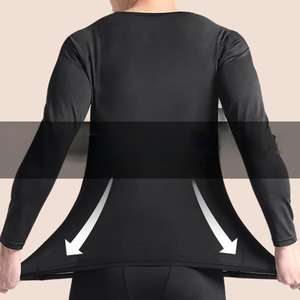 Completo Invernale da Corsa per <span class=keywords><strong>Uomo</strong></span>, Intimo Termico Foderato in Pile, Tuta Compressiva ad Asciugatura Rapida per Sport e Allenamento <span class=keywords><strong>Fitness</strong></span> - Product Image 2