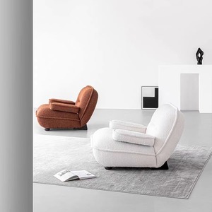 Fauteuil individuel <span class=keywords><strong>Beetle</strong></span> Hug Design en <span class=keywords><strong>velours</strong></span> flocon de neige / cuir technique, fauteuil de détente rembourré - Product Image 4