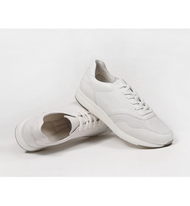 Fabricant de baskets personnalisées, dernières baskets plates en cuir respirant de style sportif, baskets blanches décontractées pour hommes et femmes - Product Image 3