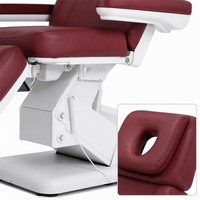 Table de massage électrique à 3 moteurs, réglable en hauteur, avec dossier et repose-jambes, pour spa, salon de beauté, soins du visage, capacité 200 kg