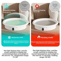 Lit pour animaux de compagnie en plastique thermostatique intelligent avec chauffage et refroidissement automatiques, utilisable en toutes saisons, emballé dans un carton, tapis de couchage pour chat et chien