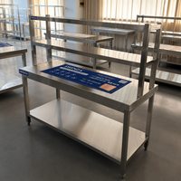 Table de travail en acier inoxydable pour restaurant de restauration rapide, comptoir de préparation SUS304, robuste