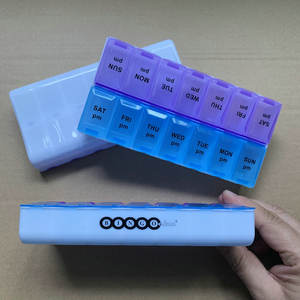 بيع بالجملة علبة حبوب طبية محمولة أسبوعيًا <span class=keywords><strong>2</strong></span> مرات 1 يوم علبة حبوب بلاستيكية مخصصة هدايا ترويجية - Product Image 5