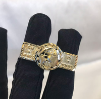 Op maat gemaakte trendy ring van roestvrij staal met 18K vergulding, dubbele cartoonring, schattig juweel als cadeau