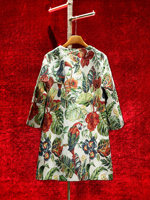 Manteau Trench Mi-long Jacquard Floral Perlé Style Chinois Haut de Gamme Élégant Nouvelle Collection Automne 2026 Amincissant pour Femme
